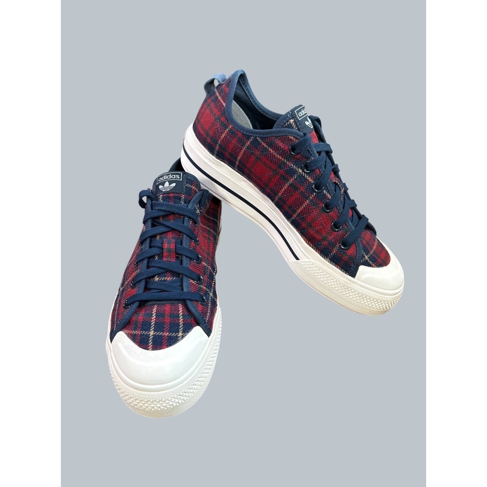 Adidas Nizza RF Platform Plaid Sneakers Women's 9.5 H02710 Tartan